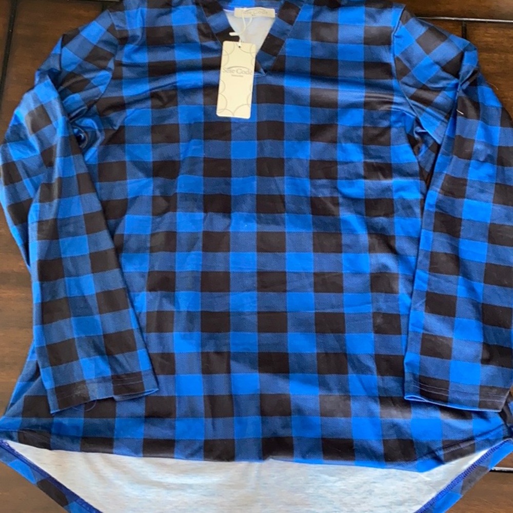 Women’s XL sese code flannel print long sleeve tee